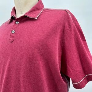 Tommy Bahama Jeans  SS Polo Shirt Mens Red Distressed 100% Pima Cotton Size XL